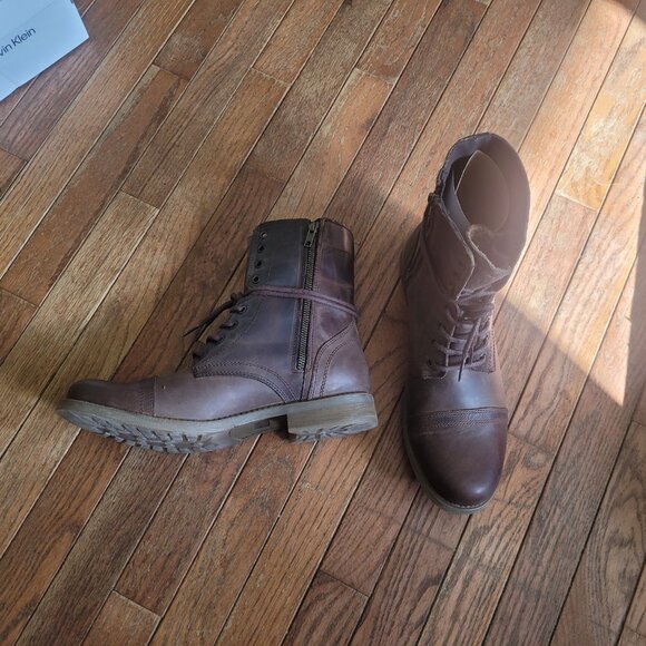 NIB Steve Madden Men's Genuine Leather Combat Boots, 11.5 Wide - Picture 13 of 13